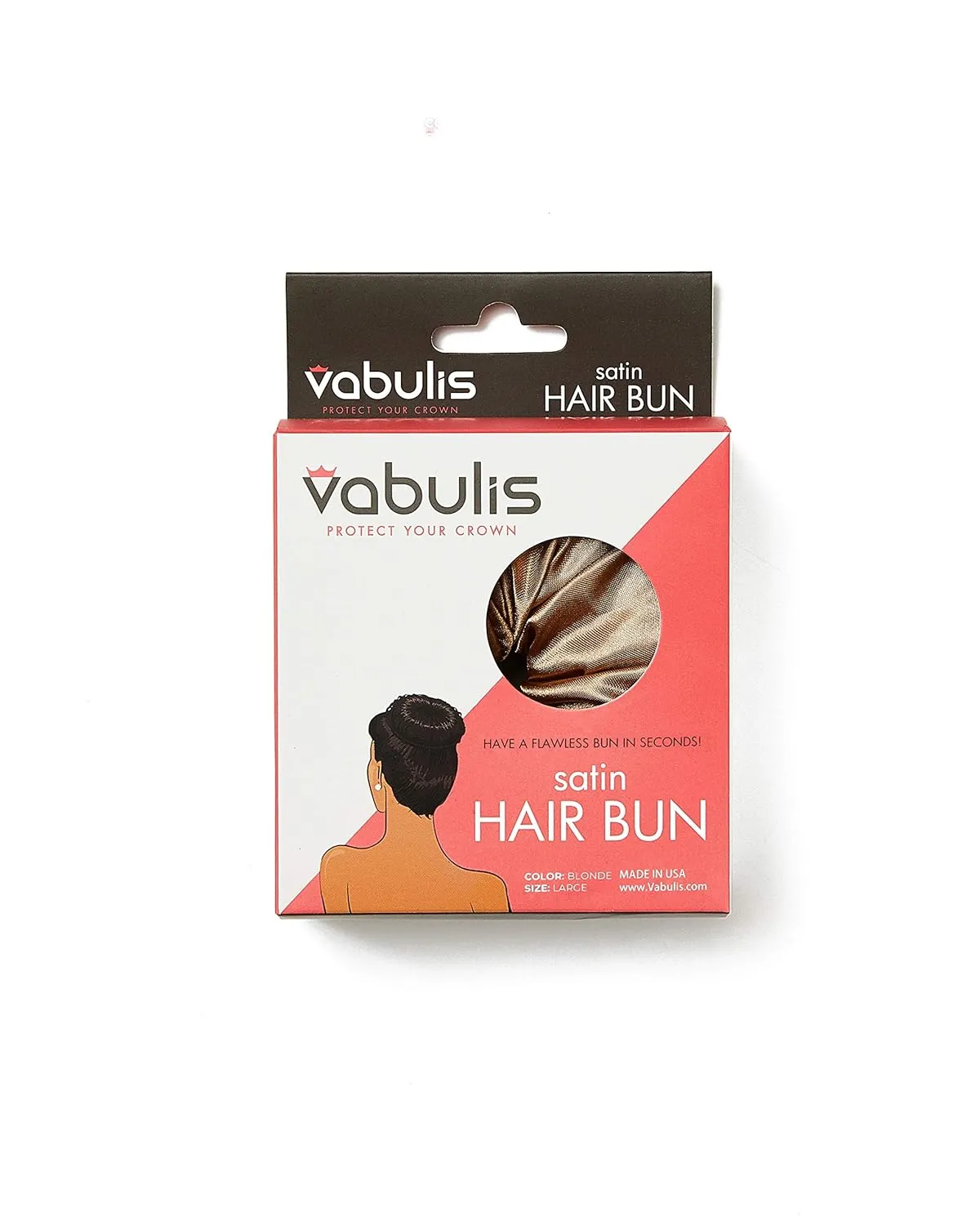 100% Satin Hair Bun for Soft Comfortable Protects Your Ends & Helps Retain Moisture Easy to Style and Great for Military Ballet and Business (1 Large, Golden Blonde)