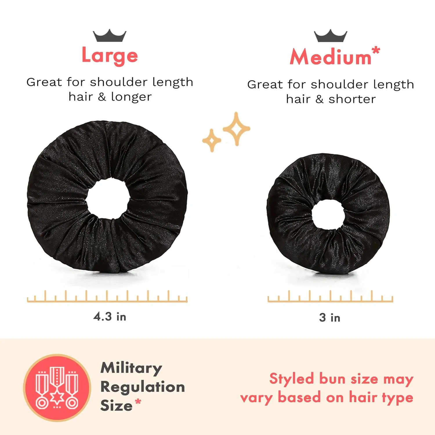 100% Satin Hair Bun for Soft Comfortable Protects Your Ends & Helps Retain Moisture Easy to Style and Great for Military Ballet and Business (1 Large, Golden Blonde)