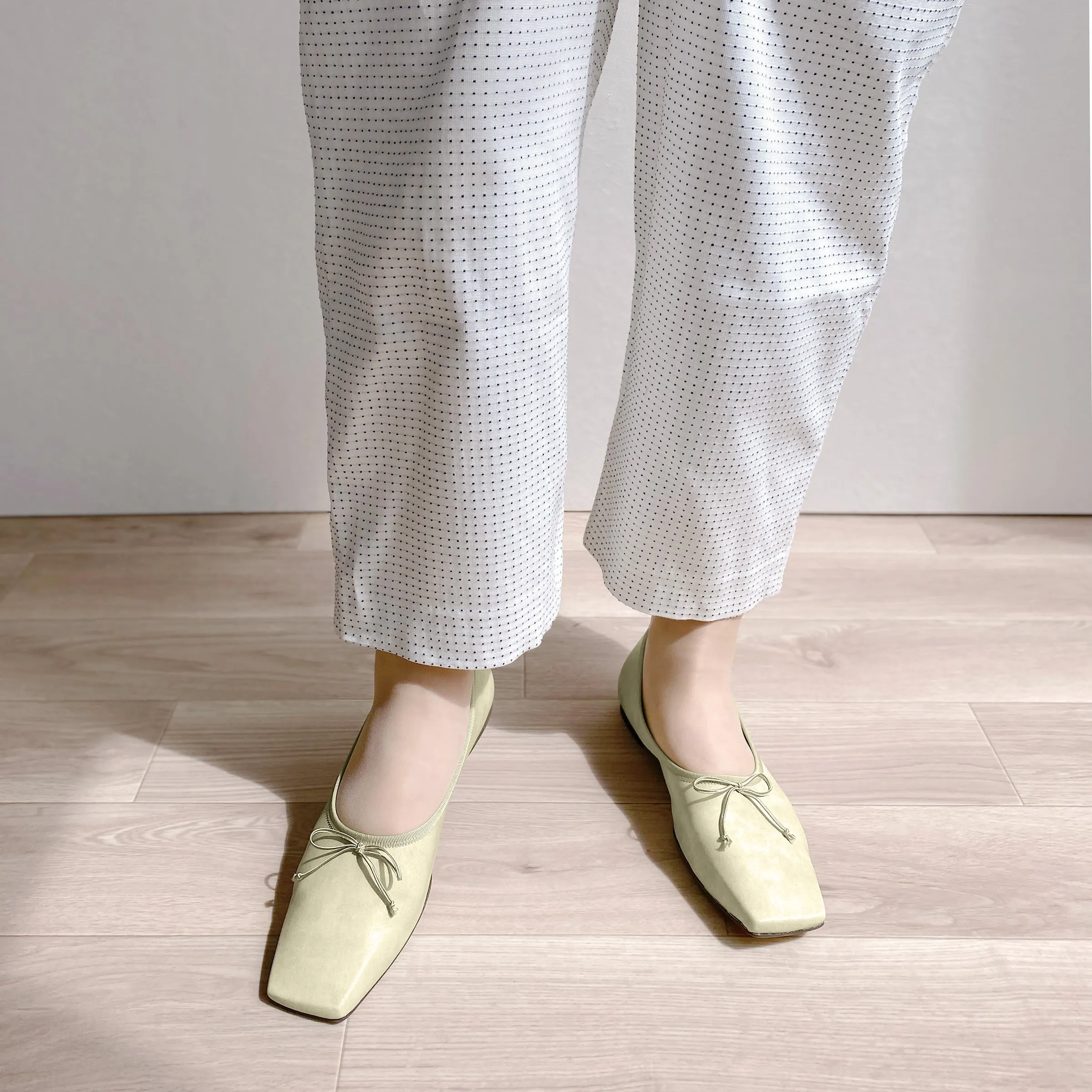 15% OFF: Square toe ballet shoes (m10301) Ice green