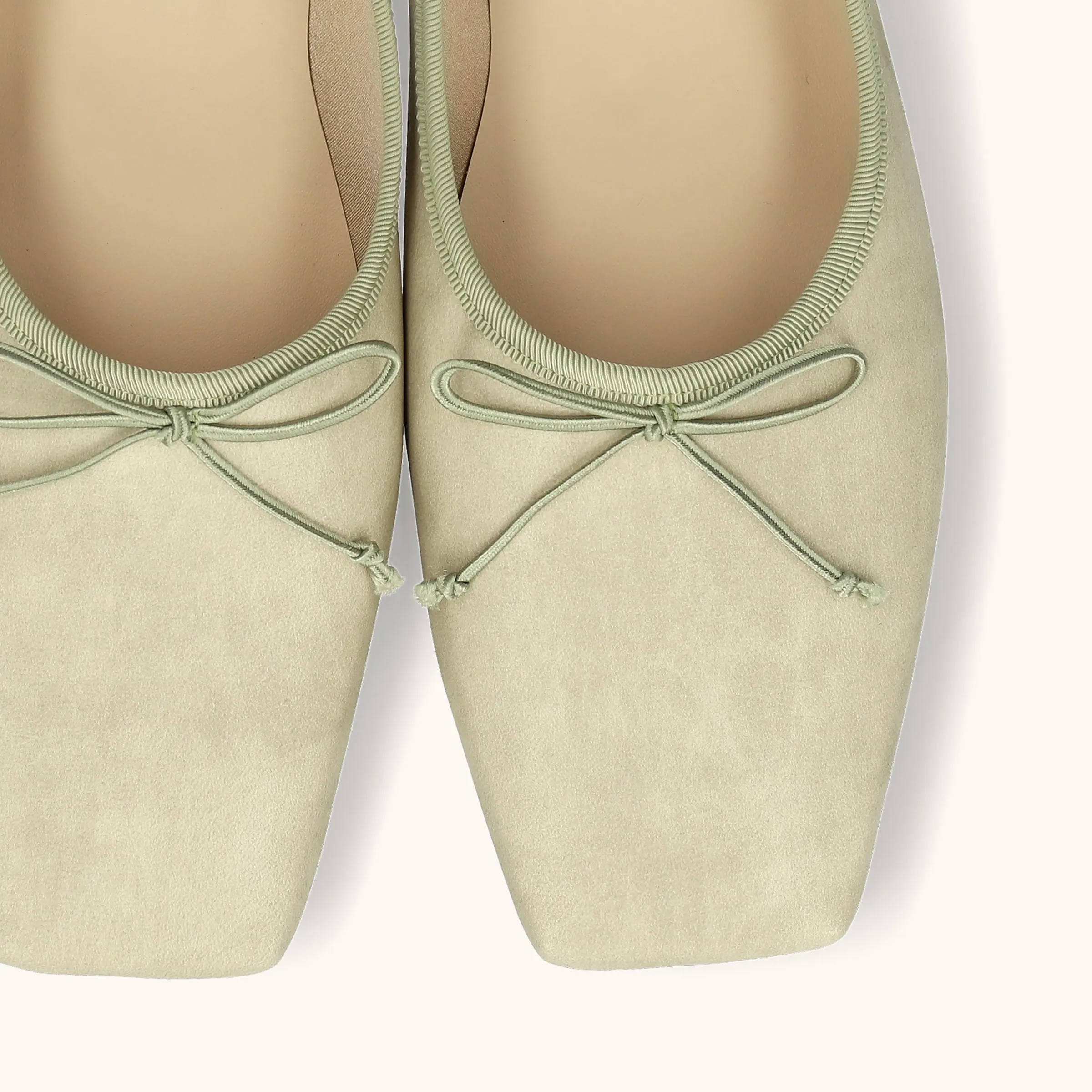 15% OFF: Square toe ballet shoes (m10301) Ice green