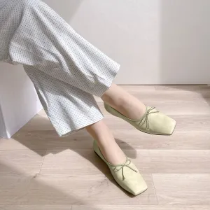 15% OFF: Square toe ballet shoes (m10301) Ice green