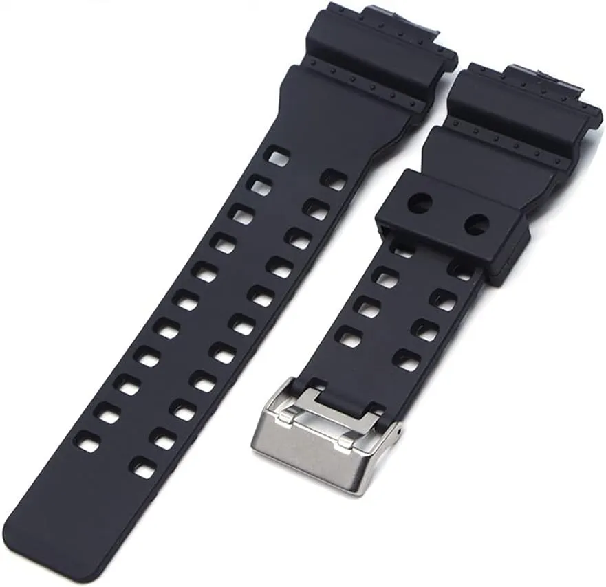 16mm Silicone Rubber Watch Band Strap Fit Replacement Black Waterproof Watchbands Accessories (Band Color : 0004, Band Width : 16mm)