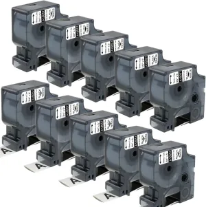 18057 a18057 Heat Shrink Tubes Replacement for DYMO 18057 3/4" 19mm Black on White Heat Shrink Tubes 10-Pack for Cable Wire Compatible with DYMO Rhino Industrial Label Maker 4200 5200 5000 6000