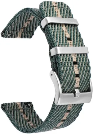 18/20/22/24mm Woven Nylon Strap Stainless Steel Buckle Quick Release Men Women Diagonal Stripe Replacement Watch Band