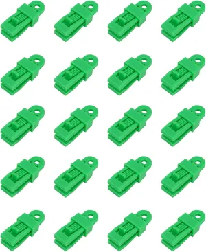 20 pcs Tarpaulin Clips, Camping Accessories for Tent,Adjustable Heavy Duty Lock Grip for Cover Awnings, Outdoor Camping, Caravan Canopies, Car Covers (Green)