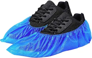 200 Pack 100 Pairs Disposable Shoe Covers Boot Cover Waterproof, Dust proof, The Size Fit Most, Non-slip, Blue, Protect Your Shoes, Floor, Carpet