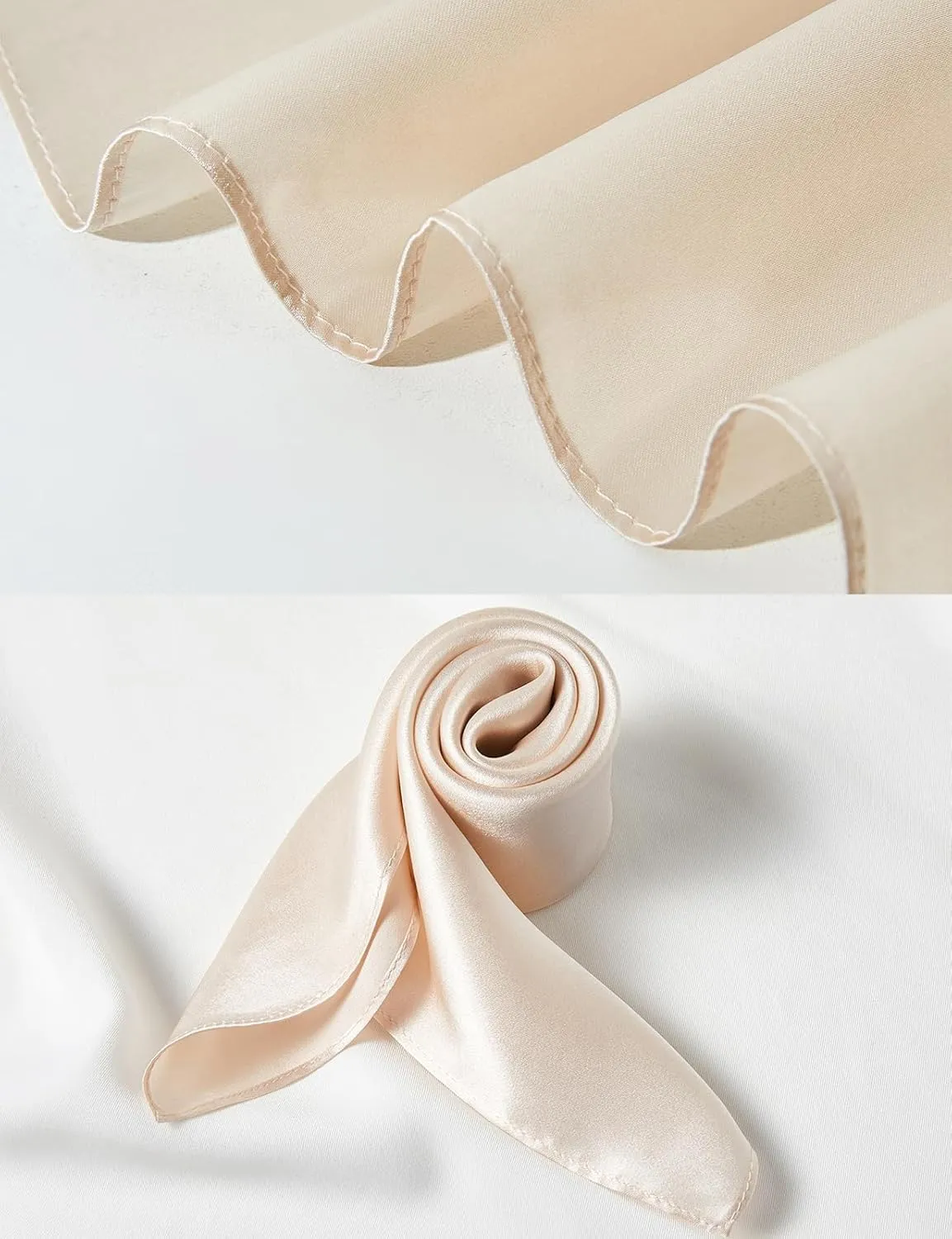 21"x21" Solid Color Silk Scarf-100% Mulberry Silk Neck Scarf-Light Thin Breathable Small Headscarfs
