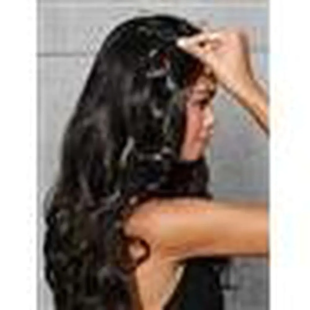 22" Wavy Fineline Extensions Color R25 GINGER BLONDE - Hairdo Hairpieces 4 Piece Kit Clip In Tru2Life Heat Friendly Synthetic Fine Hair Flat Iron Curl Blow Dry