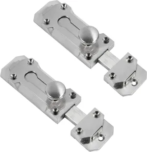 2Pcs Solid Zinc Alloy Door Latch Slide Bolt Security Lock Durable Door Bolts for Enhanced Home Safety for Windows Cabinets and More Weather Resistant Design