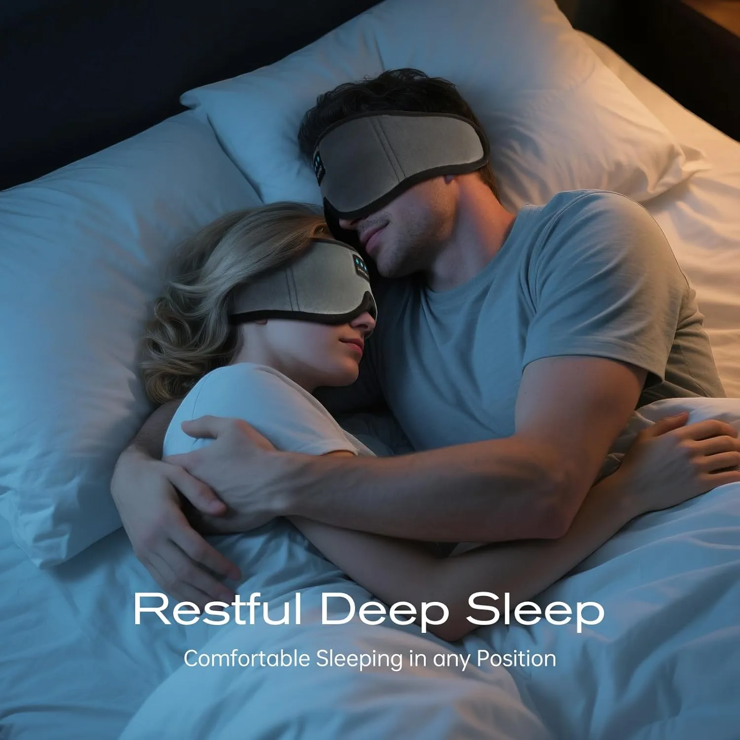 3D Sleep Mask with Bluetooth Headphones, Sleeping Headphones for Side Sleepers, Wireless Music Eye Mask with Ultra-Thin Stereo Speakers for Men, Women, Tech Gifts, Gray