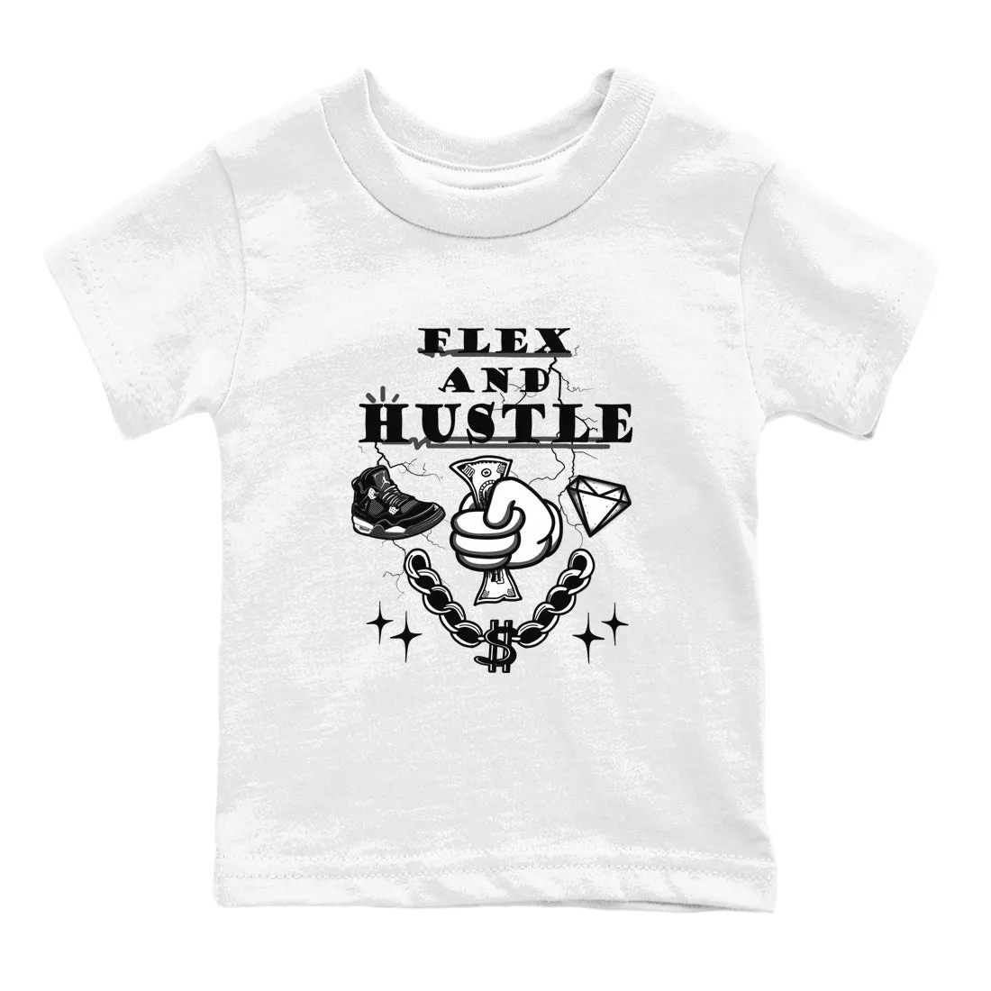 4 Air White Flex Kids Tees SNRT Jordan Thunder Expert help Sneaker And - Hustle Affordable luxury