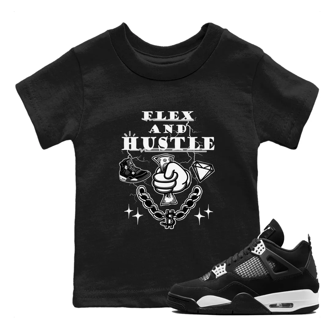 4 Air White Flex Kids Tees SNRT Jordan Thunder Expert help Sneaker And - Hustle Affordable luxury