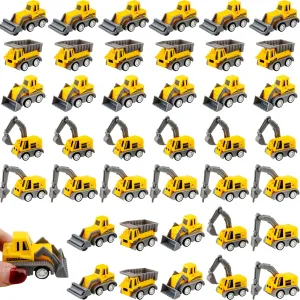 40 Pieces Mini Construction Vehicles Bulk Pull Back Construction Trucks Engineering Vehicles Small Construction Toys for Kids Construction Party Favors (Color Style 1)