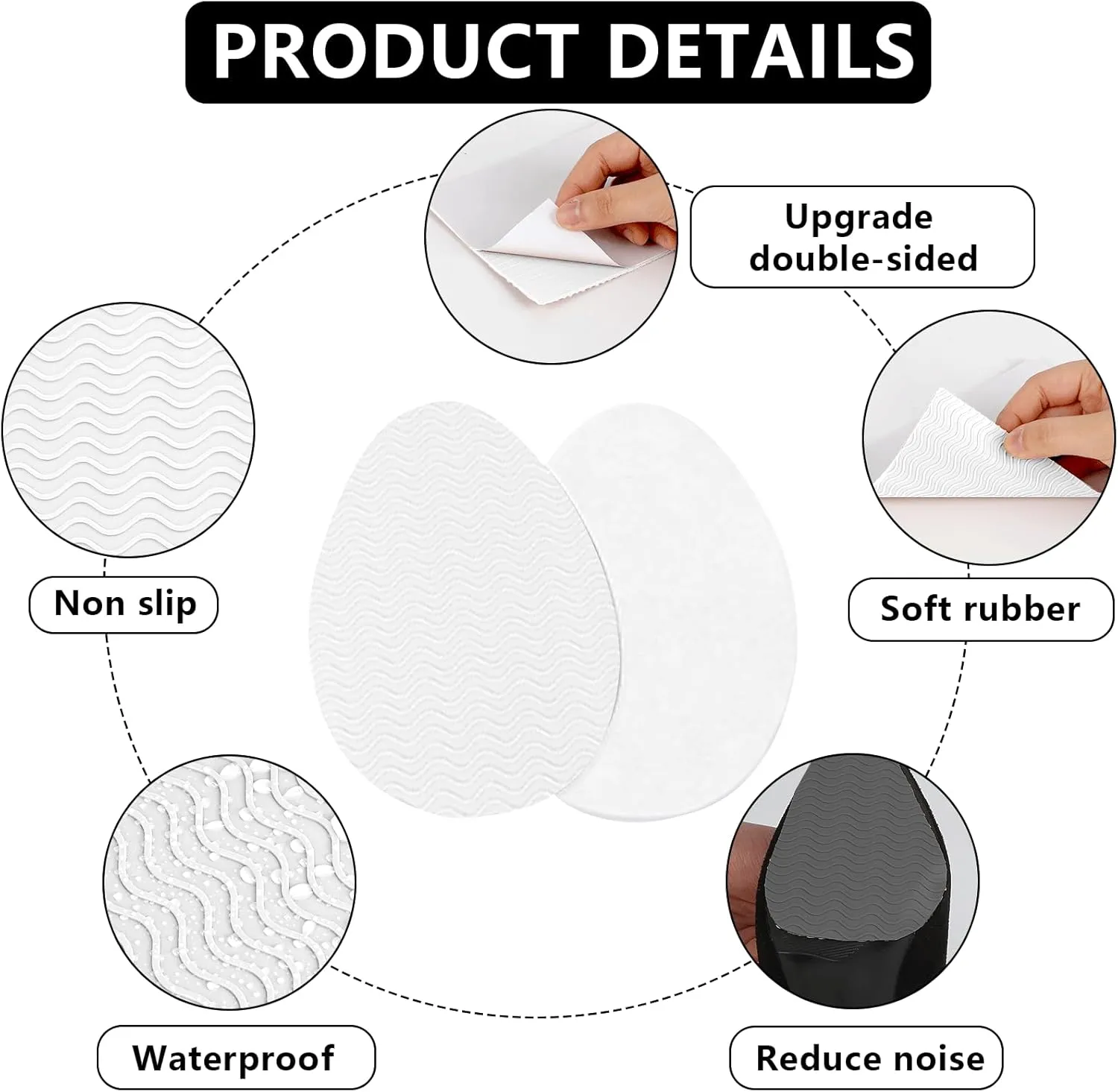 6 Pack Shoe Sole Protector - Self-Adhesive Anti-Slip Grips for High Heels & Boots | Shoes Non-Slip Bottom Covers for Women (6 x 4inches, Clear)