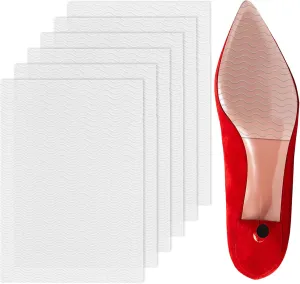 6 Pack Shoe Sole Protector - Self-Adhesive Anti-Slip Grips for High Heels & Boots | Shoes Non-Slip Bottom Covers for Women (6 x 4inches, Clear)