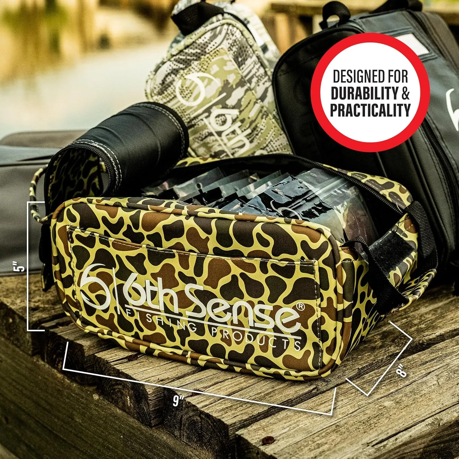 6th Sense Fishing Large Bait Bag – Durable Soft-Sided Storage for Soft Plastics (Mountain Goat)