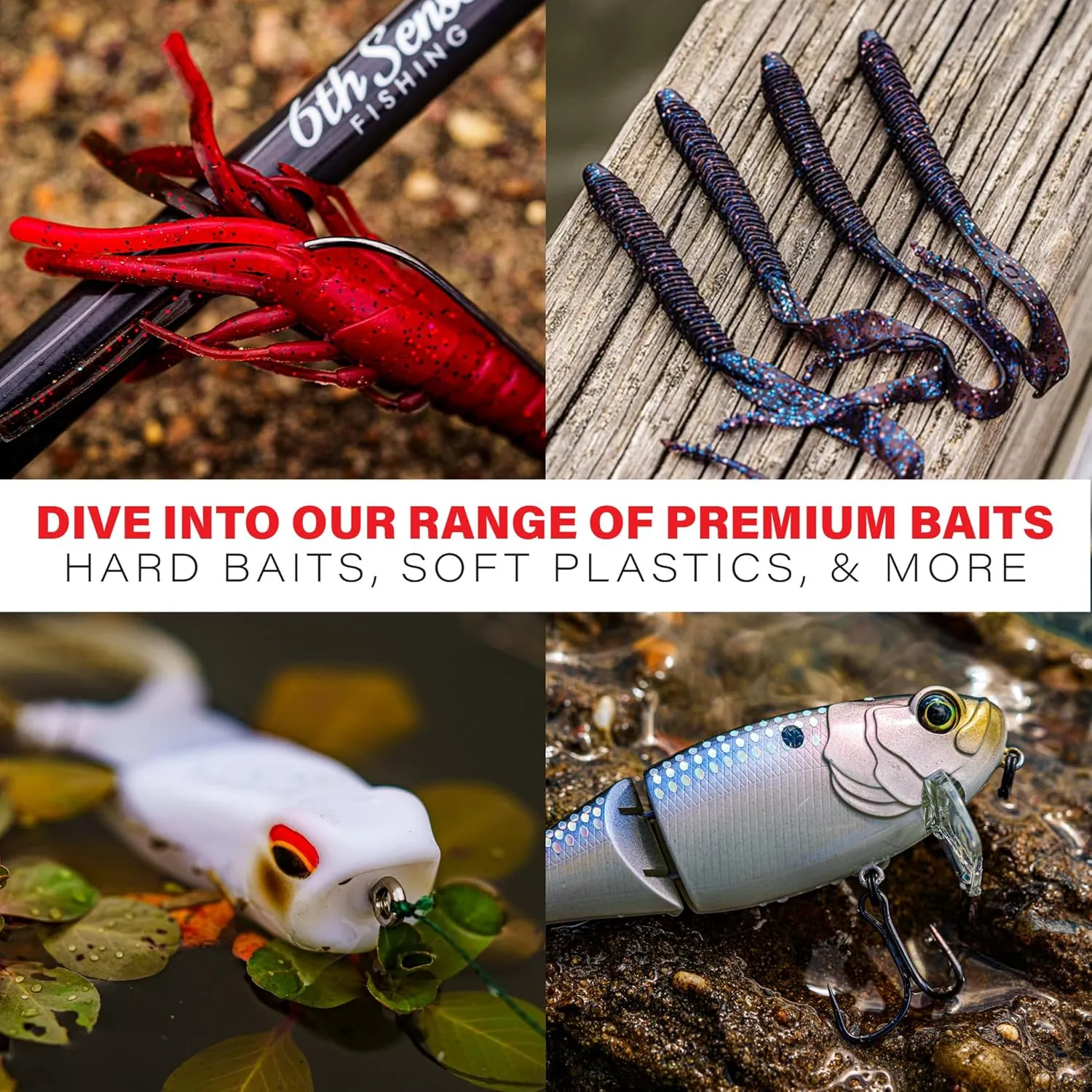 6th Sense Fishing Large Bait Bag – Durable Soft-Sided Storage for Soft Plastics (Mountain Goat)