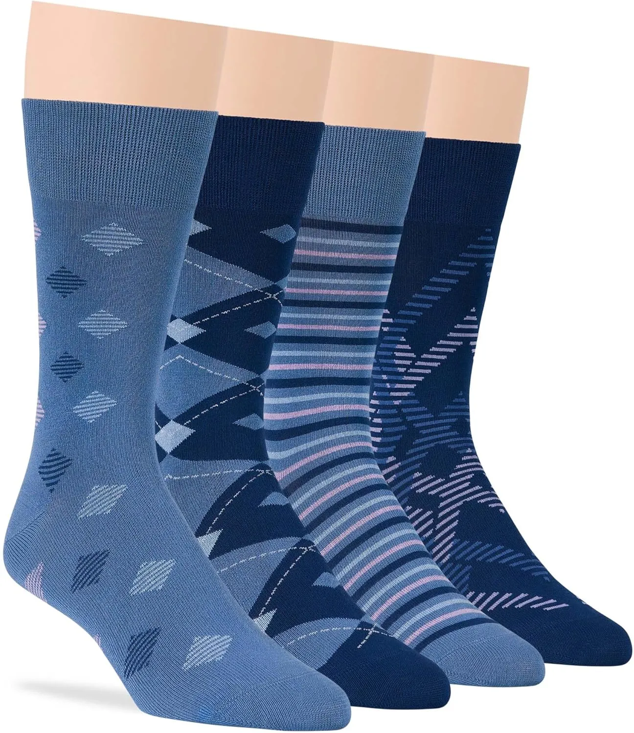 7BIGSTARS KINGDOM Men Viscose Bamboo Patterned-Solid Fashion Dress Sock-XL/L/M- Black Khaki Beige Brown Grey Navy Blue