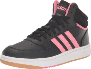 adidas Originals Baby Hoops 3.0 Mid Sneaker, Black/Pink Fusion/White, 6 US Unisex Infant
