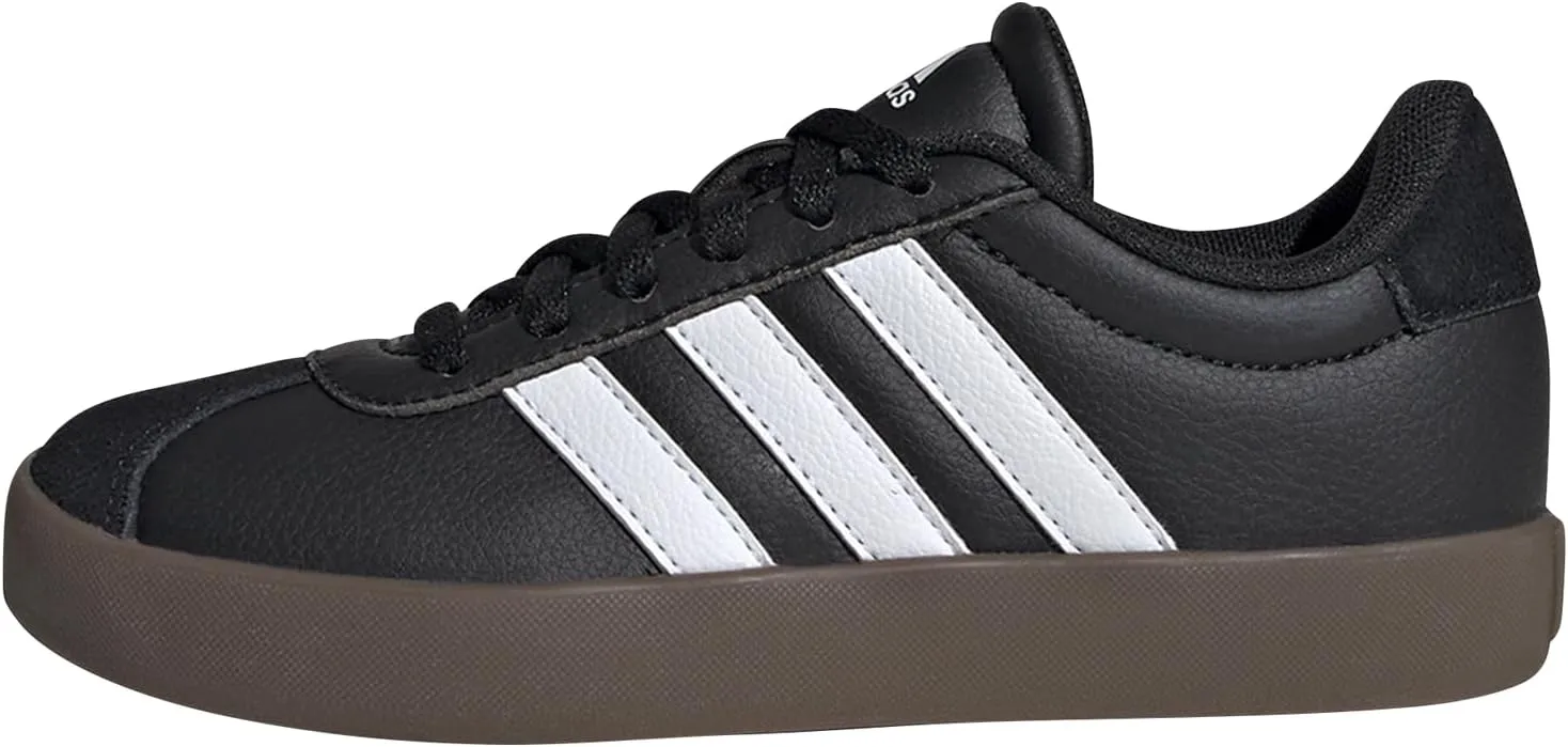 adidas VL Court 3.0 Skateboarding Sneaker for Unisex-Kids, Black, 23.5 cm