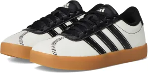 adidas VL Court 3.0 Sneaker, Off White/Black/Off White, 1.5 US Unisex Little Kid