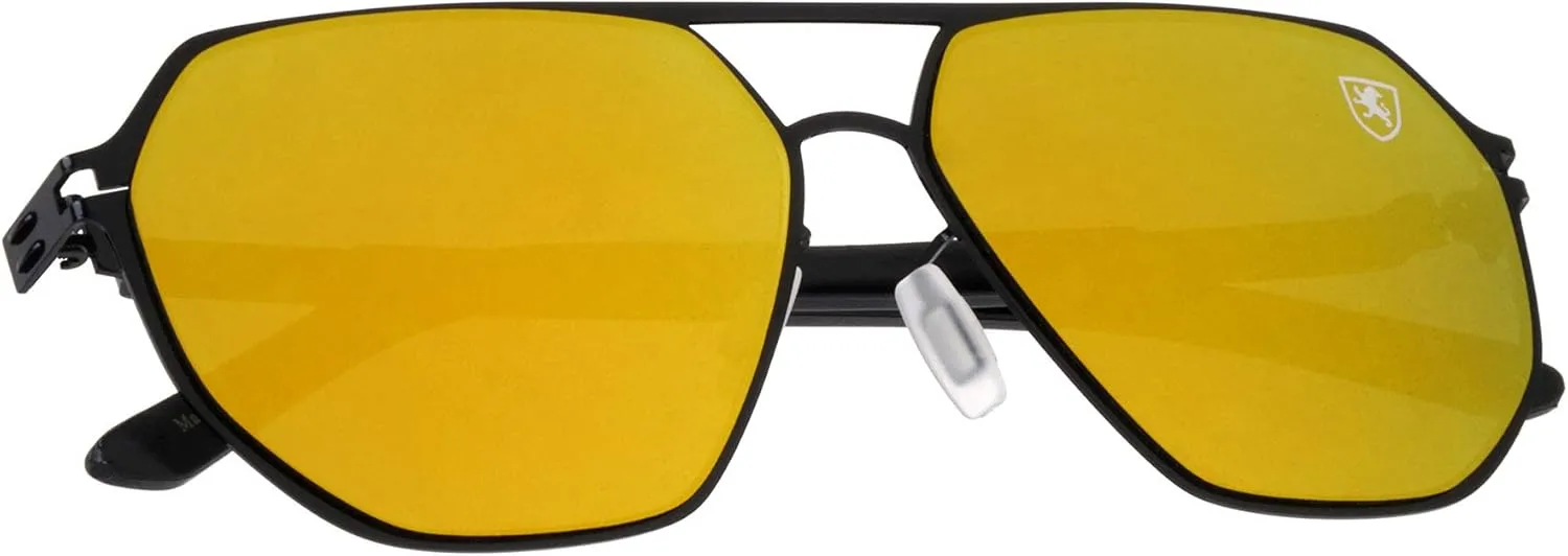Aero Push - Premium Designer Men Women Flat Lens Thin Metal Aviator Sunglasses