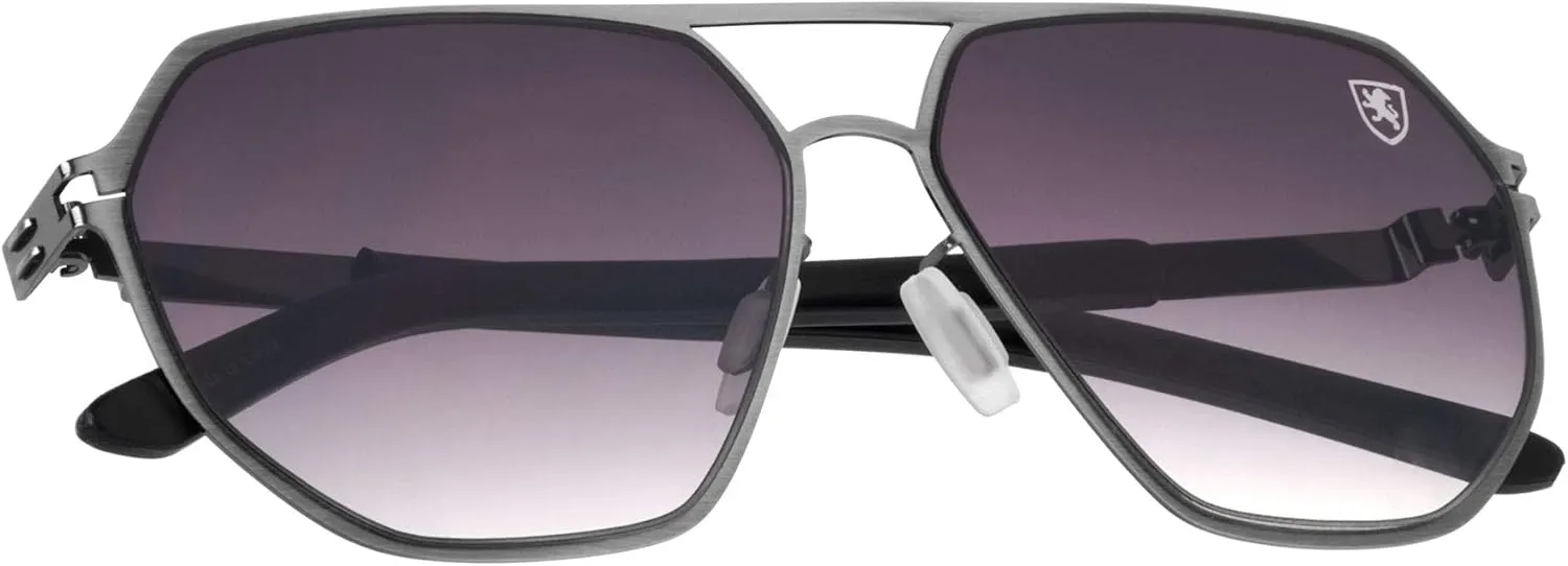 Aero Push - Premium Designer Men Women Flat Lens Thin Metal Aviator Sunglasses