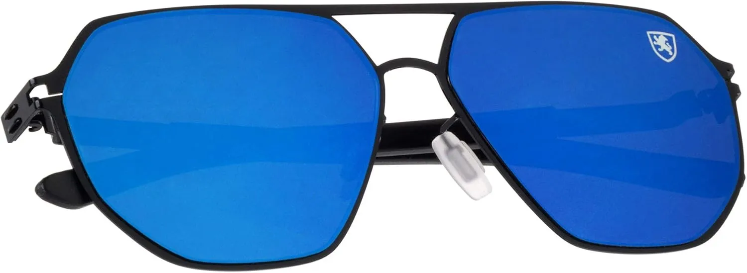 Aero Push - Premium Designer Men Women Flat Lens Thin Metal Aviator Sunglasses