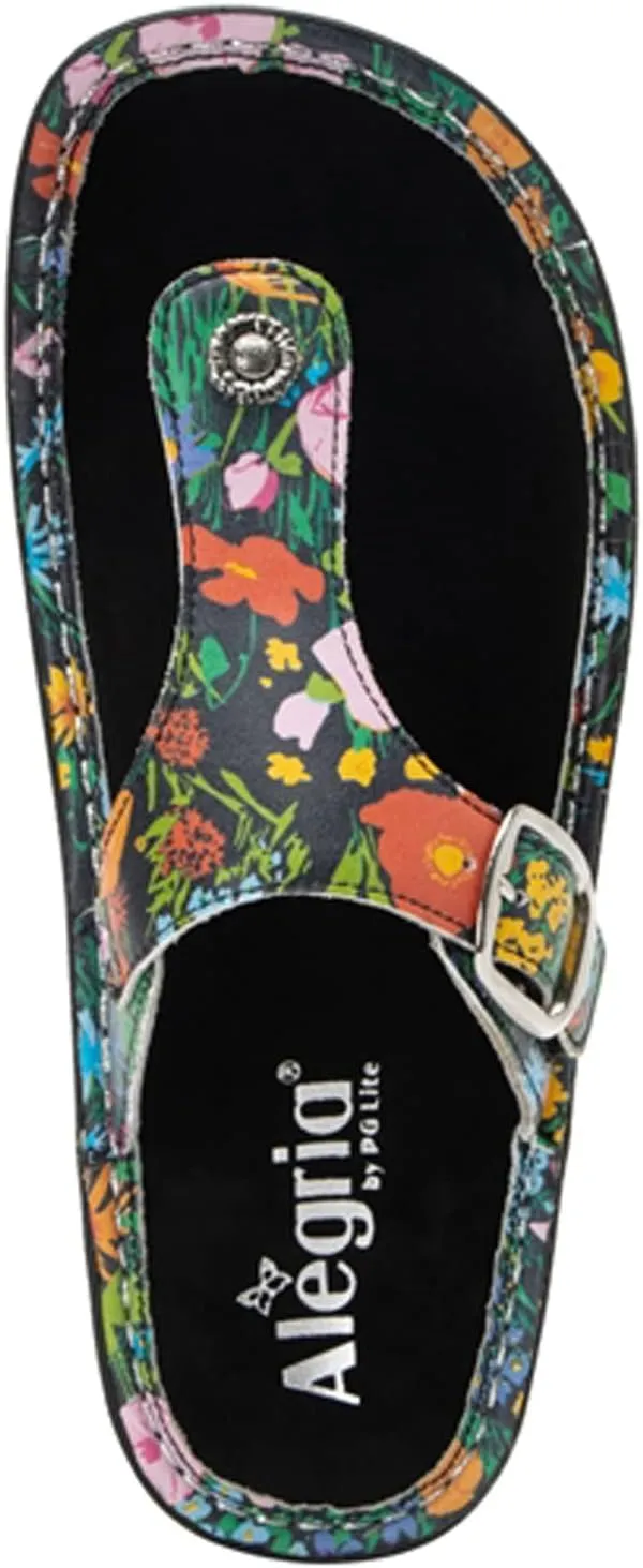 Alegria Women Vella - Timeless Comfort, Arch Support and Travel Style - Casual Flip Flop Slide for Everyday Elegance - Lightweight Leather Thong Sandal