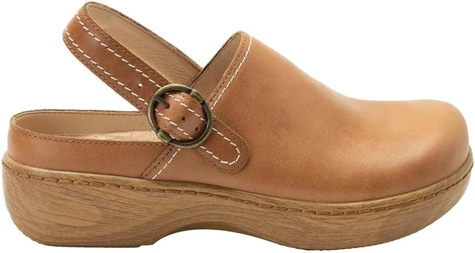 Alegria Women's Olie Slingback Clog Leather Slide