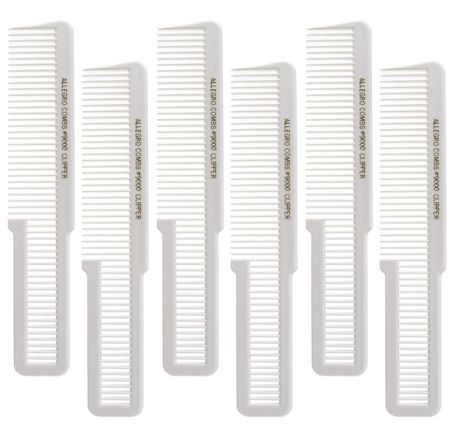 Allegro Combs 9000 Clipper Cutting Combs Blending Combs Fading Combs 6 Pk. (White)