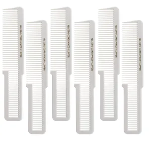 Allegro Combs 9000 Clipper Cutting Combs Blending Combs Fading Combs 6 Pk. (White)