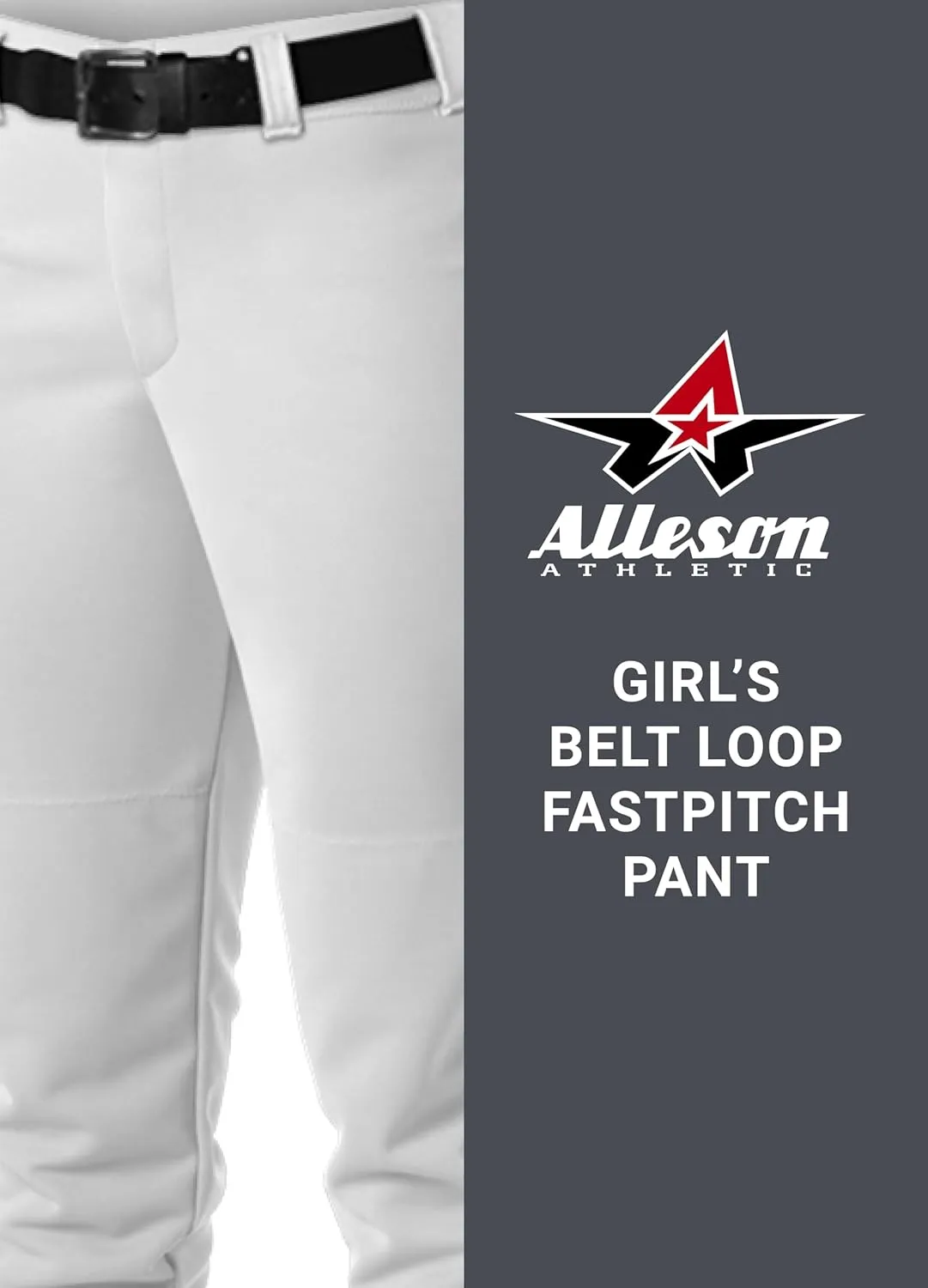 Alleson Athletic Girls Belt Loop Fastpitch Pant – Five Pro-Style Fit, Moisture-Wicking & Durable Fabric