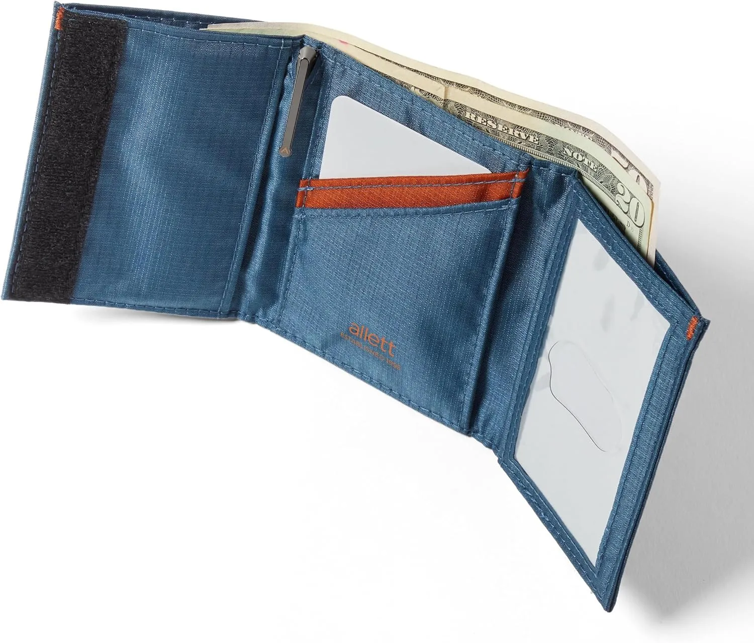 Allett Trifold Wallet | Nylon, RFID Blocking | Slim, Minimalist, Water Resistant, Thin, Front Pocket | Holds 2-12 Cards, Flat Bills, Receipts & Coins | For Men & Women