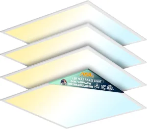 Allsmartlife 2x2 LED Flat Panel Light 4-Pack, Triac Dimmable, 5CCT (3000K-3800K-4500K-5200K-6000K) 40W/5000LM, Back-Lit 2x2FT LED Troffer Light Drop Ceiling for Commercial Office, ETL