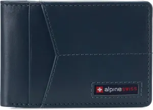 Alpine Swiss Delaney Men’s RFID Blocking Slimfold Wallet Thin Bifold Cowhide Leather Comes in Gift Box