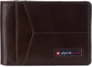 Alpine Swiss Delaney Men’s RFID Blocking Slimfold Wallet Thin Bifold Cowhide Leather Comes in Gift Box