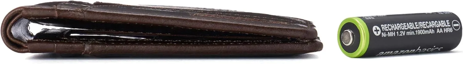 Alpine Swiss Delaney Men’s RFID Blocking Slimfold Wallet Thin Bifold Cowhide Leather Comes in Gift Box