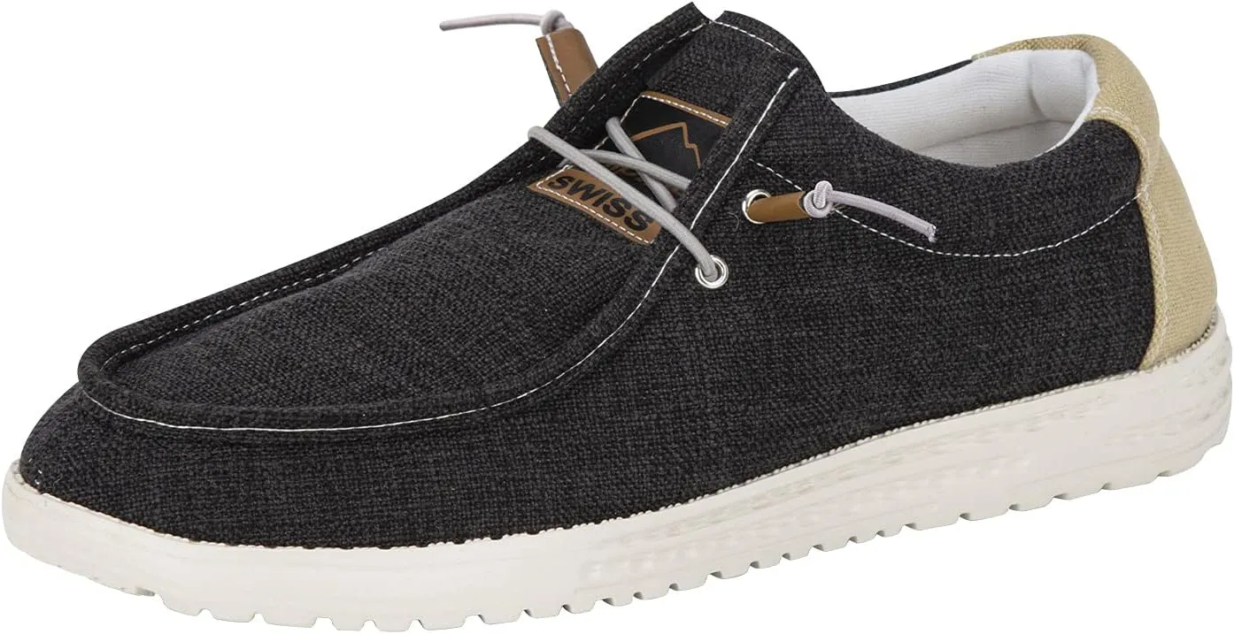 Alpine Swiss Flynn Mens Boat Shoes Casual Slip On Moccasin Loafers Sailing Deck Shoe So Light It Floats On Water