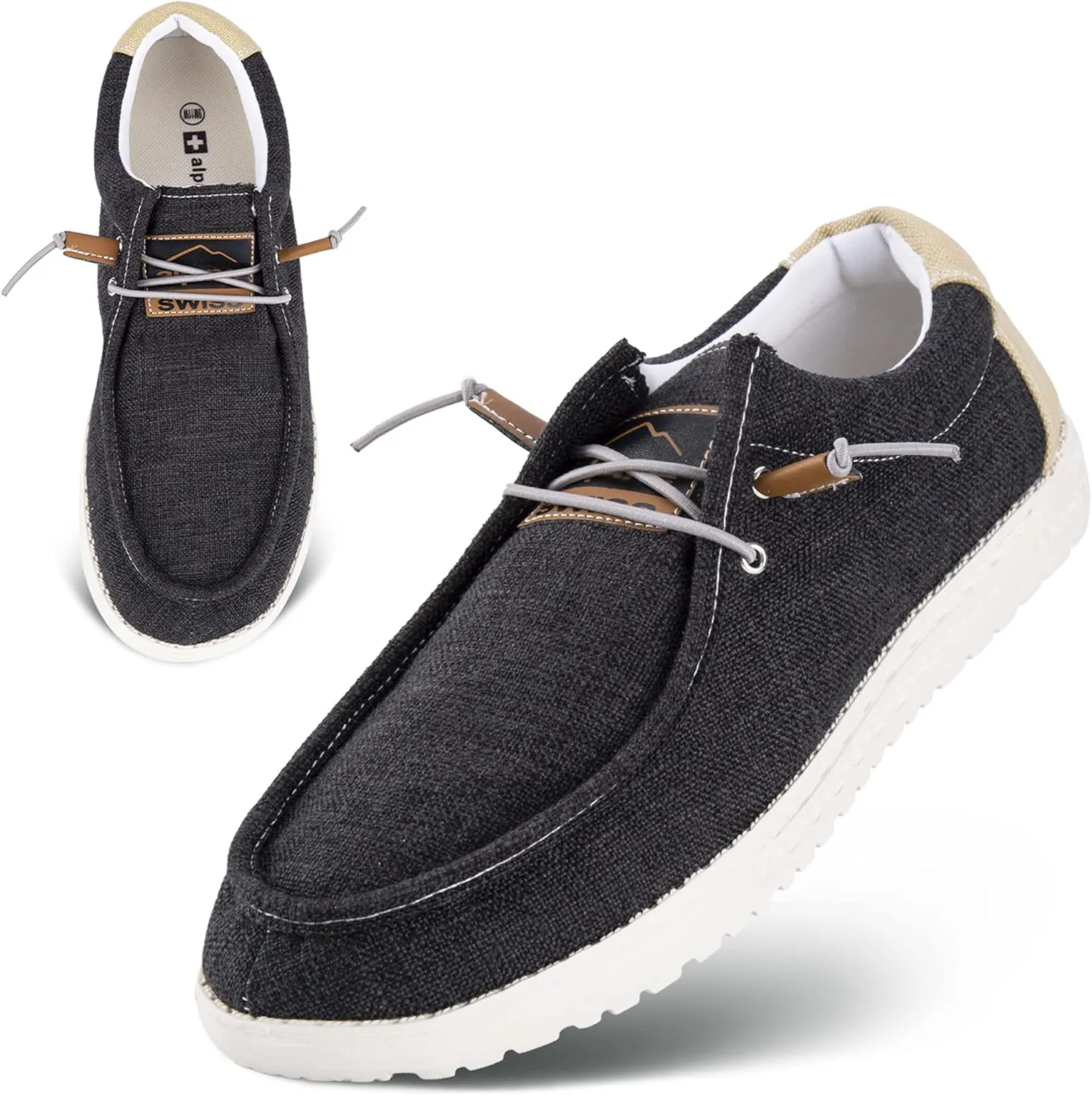 Alpine Swiss Flynn Mens Boat Shoes Casual Slip On Moccasin Loafers Sailing Deck Shoe So Light It Floats On Water