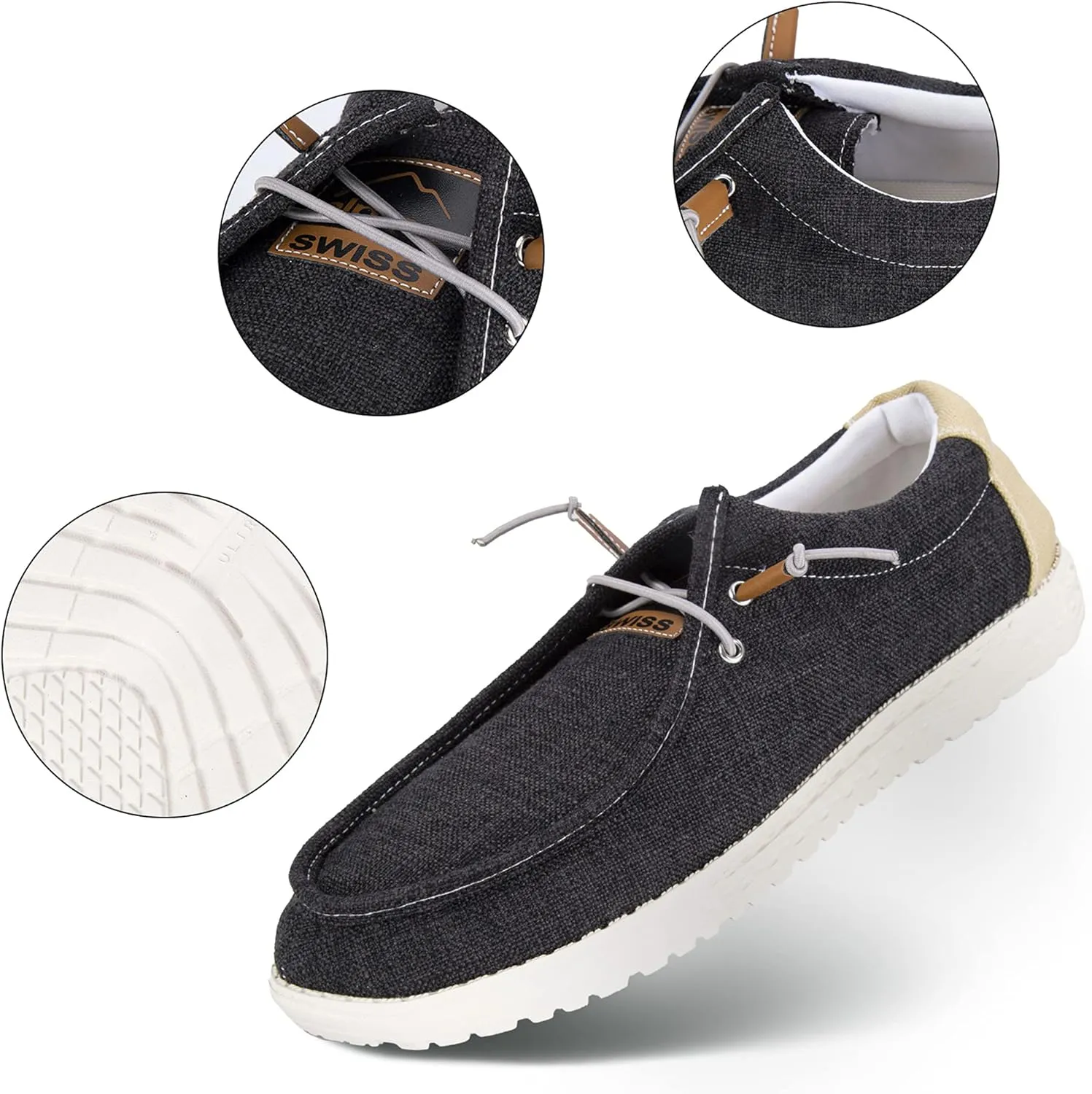 Alpine Swiss Flynn Mens Boat Shoes Casual Slip On Moccasin Loafers Sailing Deck Shoe So Light It Floats On Water