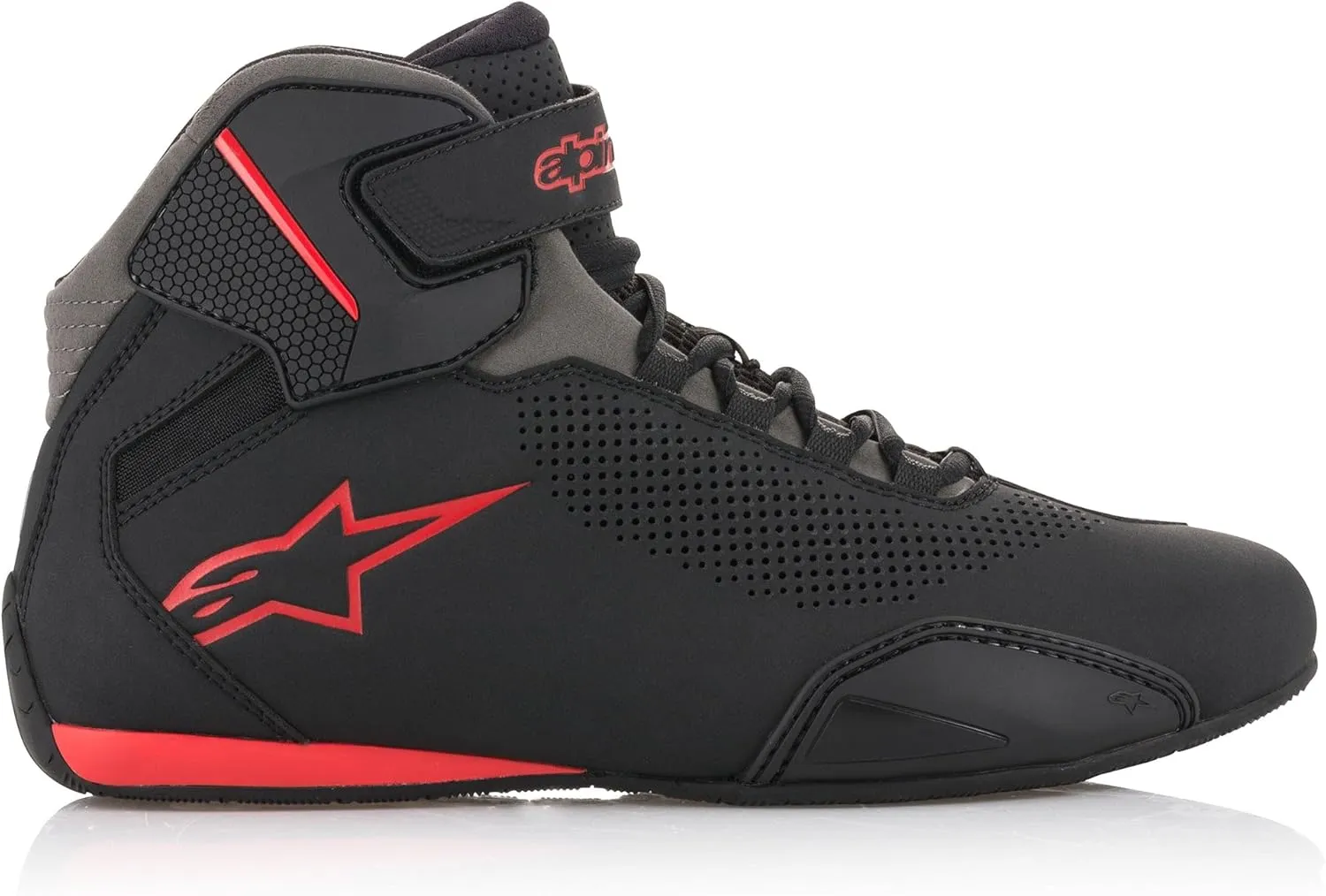 Alpinestars 2515618131115 Men's Sektor Vented Street Motorcycle Shoe, Black/Gray/Red, 11.5