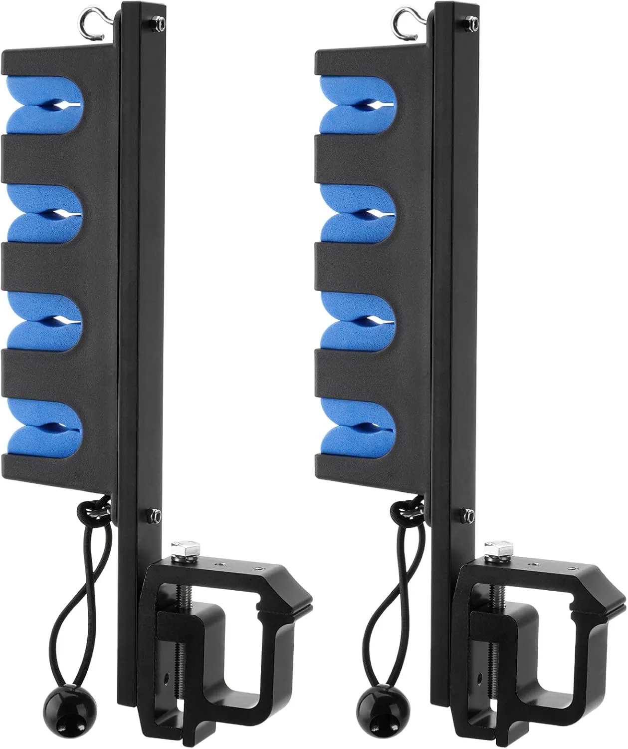 Aluminum Fishing Rod Holder for Truck, Boat, Clamp on Fishing Pole Racks Holds 4 Rods