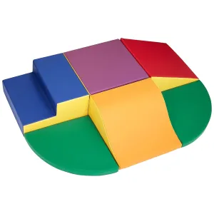 Amazon Basics Soft Play Wall Climb and Slide for Kids, Indoor Climbing Foam, Medium, 6-Piece (Red, Green, Blue, Yellow, Purple, Orange)