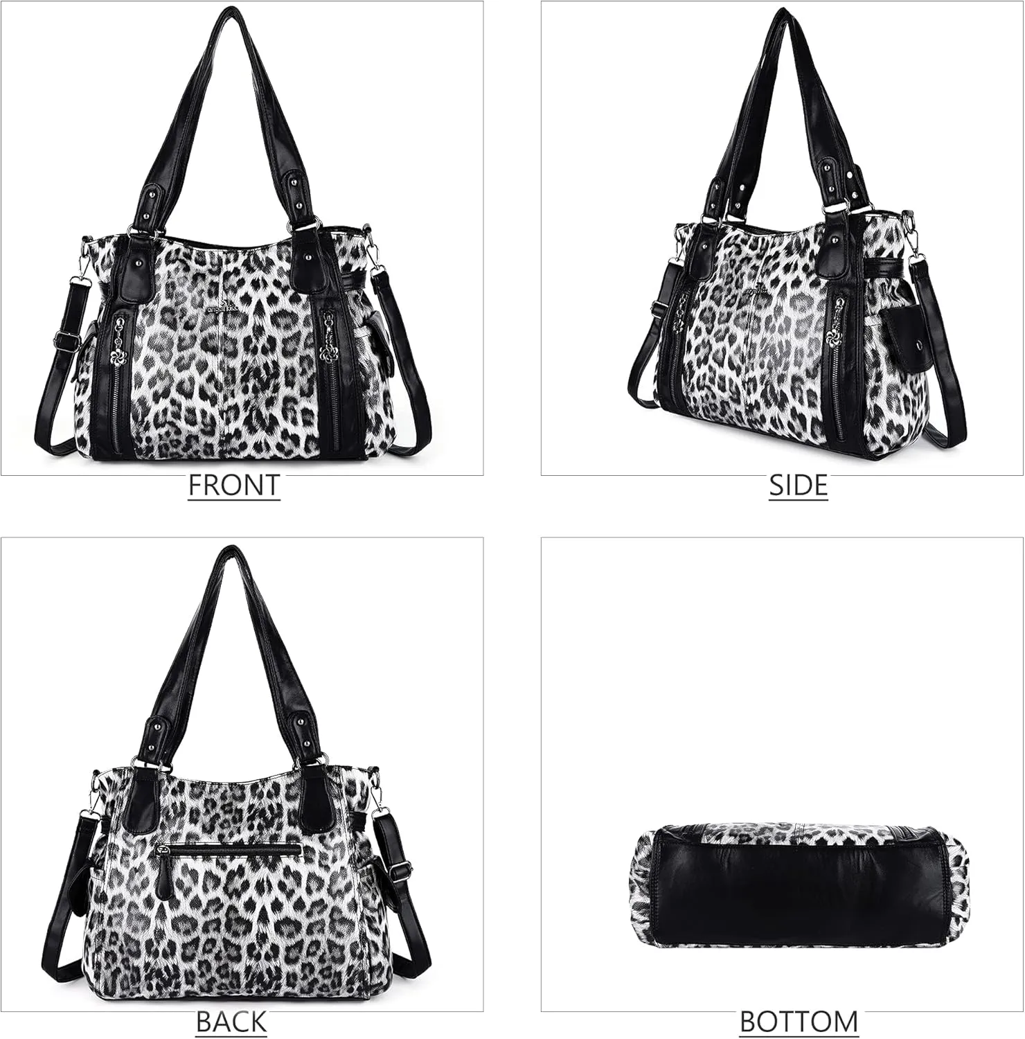 Angel Kiss Handbags for Womens Top-Handle Hobo Purse Roomy Casual Shoulder Bags PU Tote Satchel Purse for Women