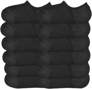 Angelina Cotton Blend No-Show Socks With Non-Slip Silicon Patch (12-Pack)