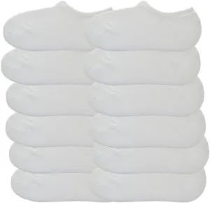 Angelina Cotton Blend No-Show Socks With Non-Slip Silicon Patch (12-Pack)