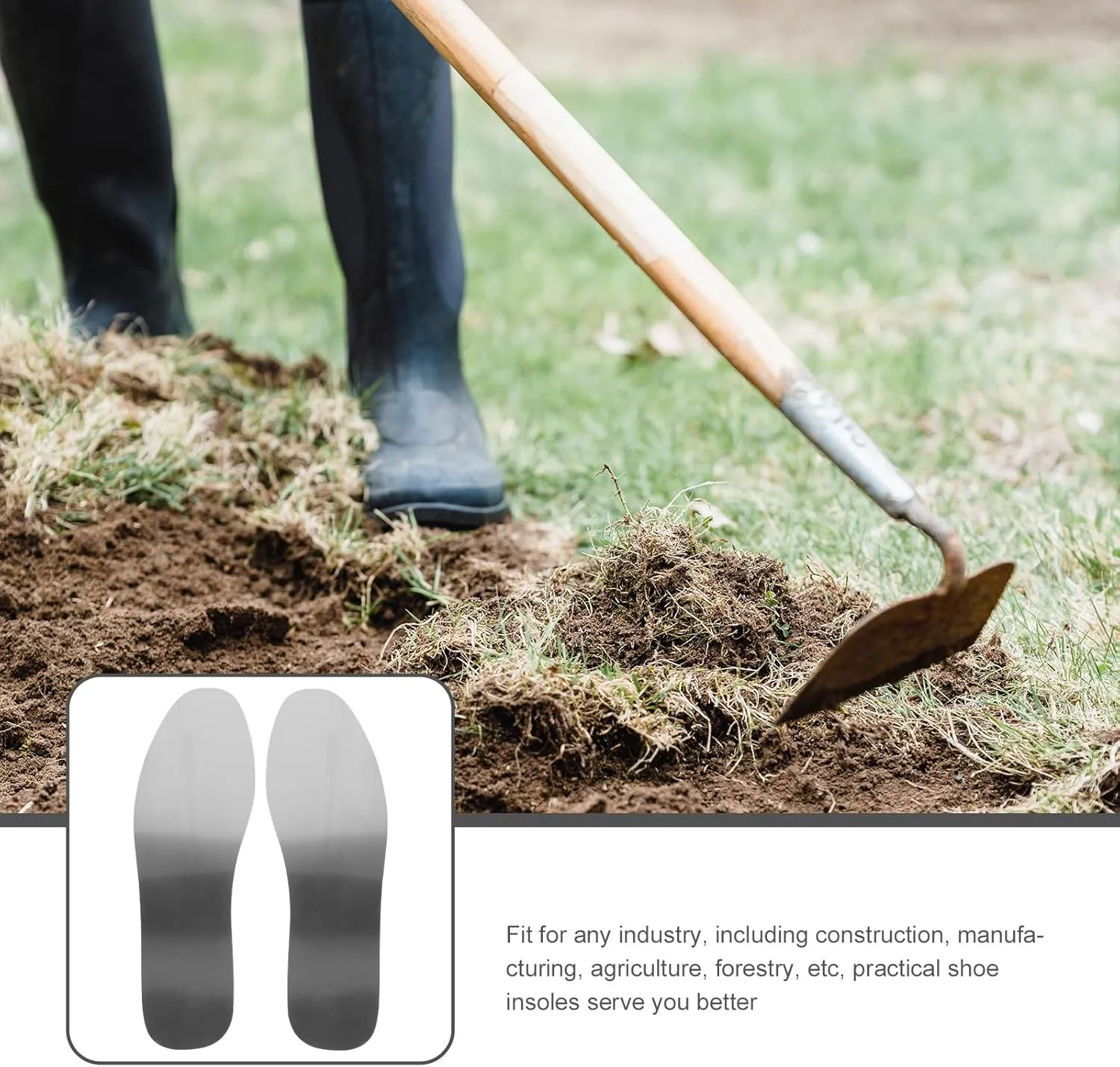 Angoily Puncture Resistant Insoles, 3 Pairs Stainless Steel Steel Toe Inserts Insole Men Shoe Insoles Roller Shoes Insoles for Boot Inserts, Flexible Steel Plate Nail Proof for Safety Work Shoes