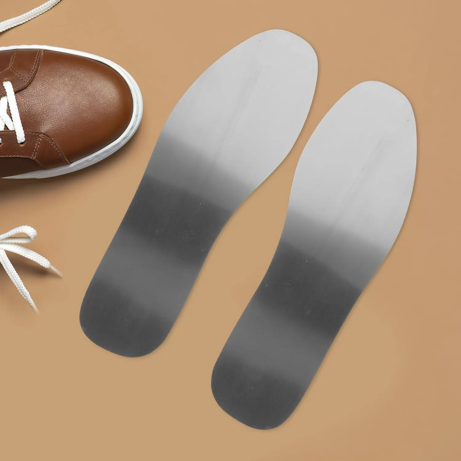 Angoily Puncture Resistant Insoles, 3 Pairs Stainless Steel Steel Toe Inserts Insole Men Shoe Insoles Roller Shoes Insoles for Boot Inserts, Flexible Steel Plate Nail Proof for Safety Work Shoes