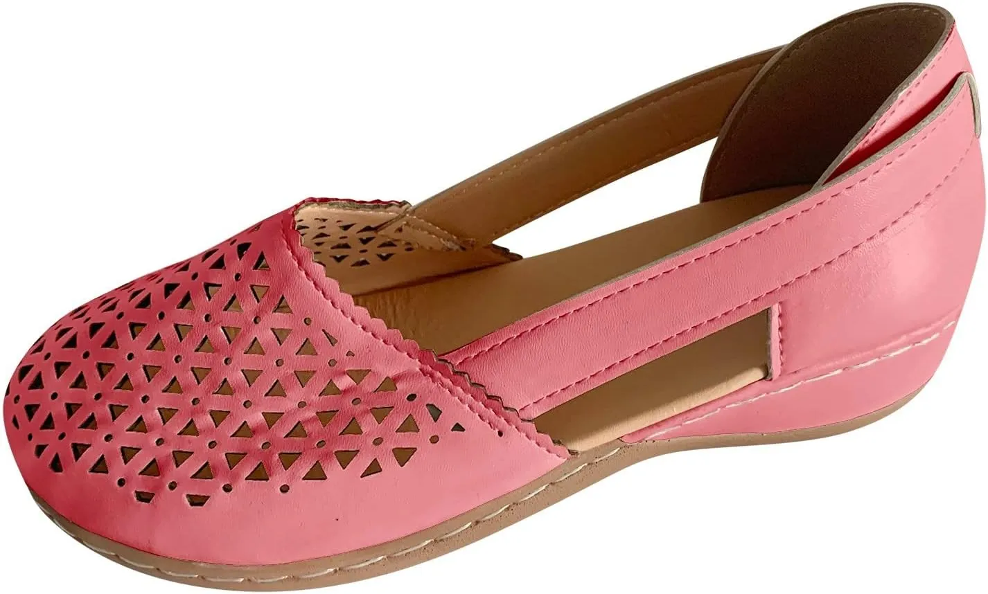 Aniywn Women's Criss Cross Strap Ballet Flat Shoes Elastic Ankle Strap Slip On Flats Shoes Casual Non Slip Walking Shoes